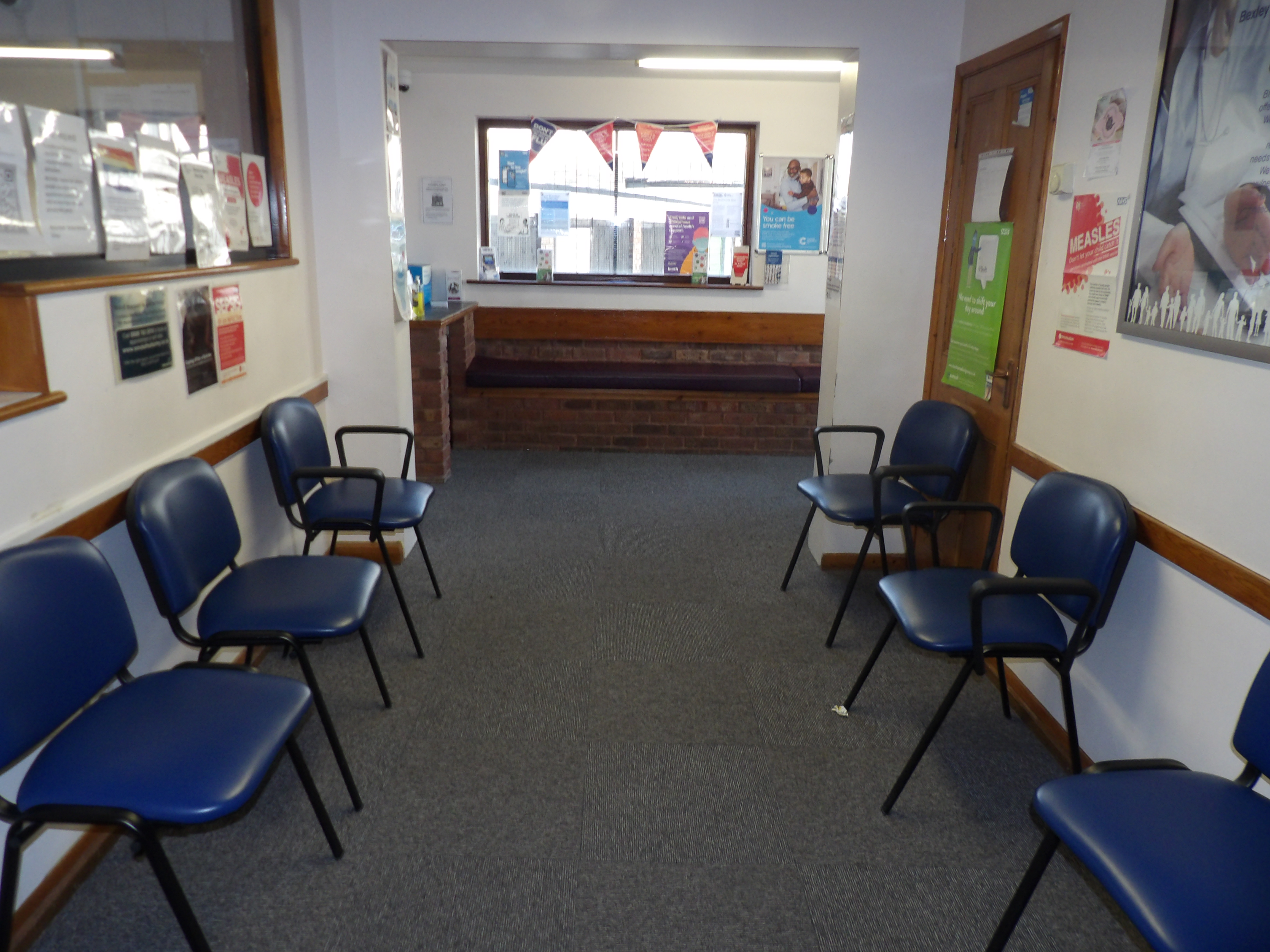 The waiting area and rooms are all ground floor and we have seating with and without arm rests